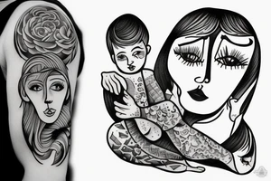 Father and daughter artwork. tattoo idea