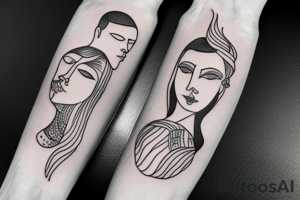 Father and daughter artwork. tattoo idea