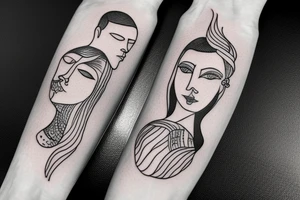 Father and daughter artwork. tattoo idea