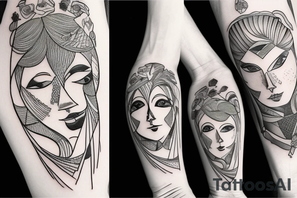Father and daughter artwork. tattoo idea
