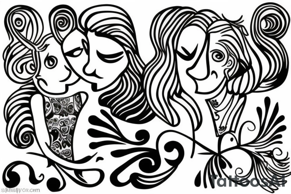 Father and daughter artwork. tattoo idea