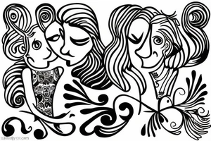 Father and daughter artwork. tattoo idea
