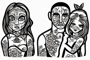 Father and daughter artwork. tattoo idea