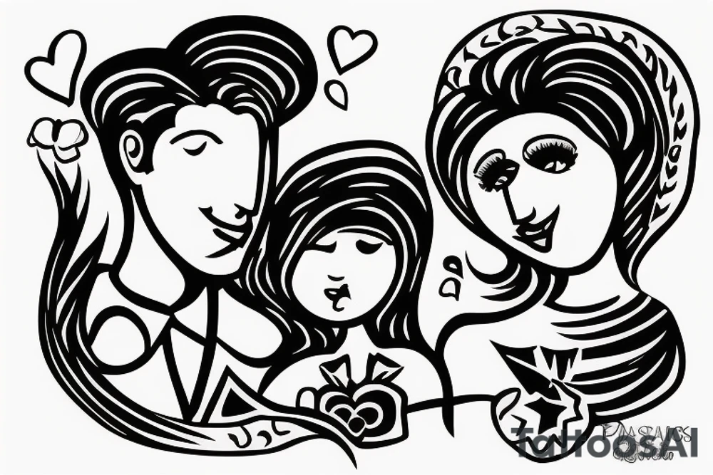 Father and daughter artwork. tattoo idea
