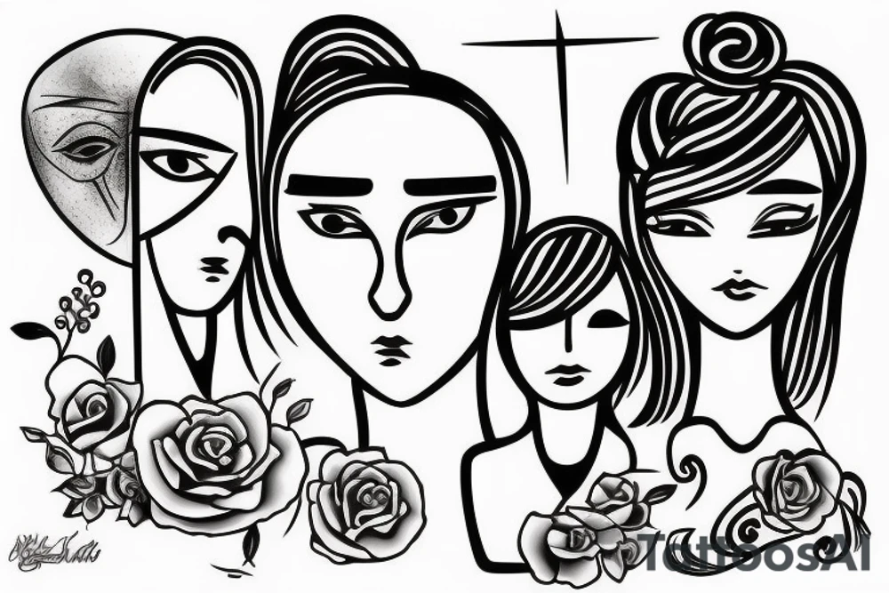 Father and daughter artwork. tattoo idea