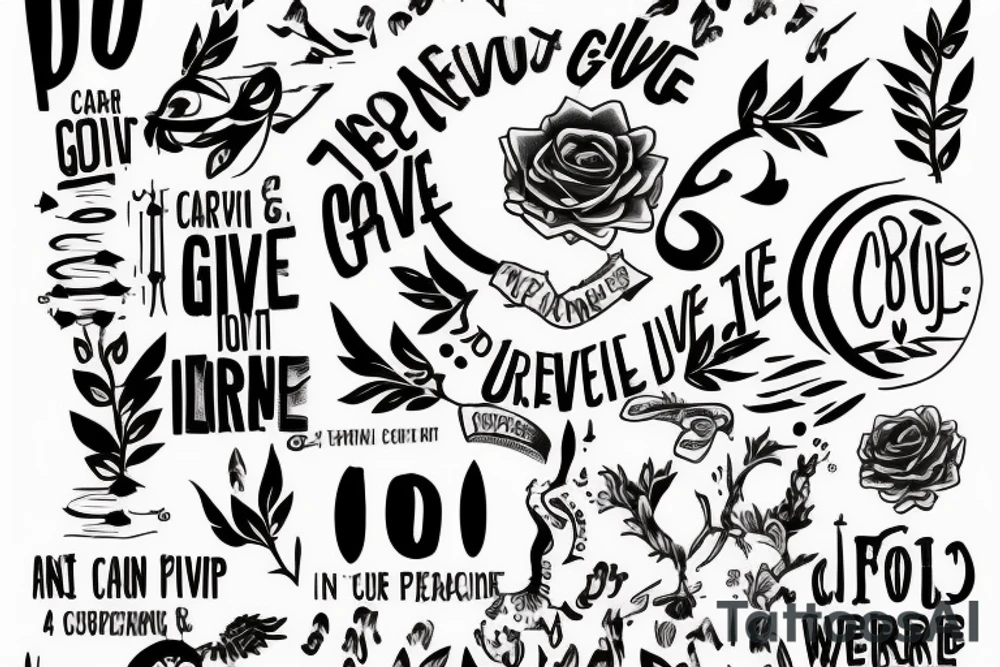 Never give up, persevere, resilience, always carry on, move forward tattoo idea