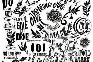 Never give up, persevere, resilience, always carry on, move forward tattoo idea