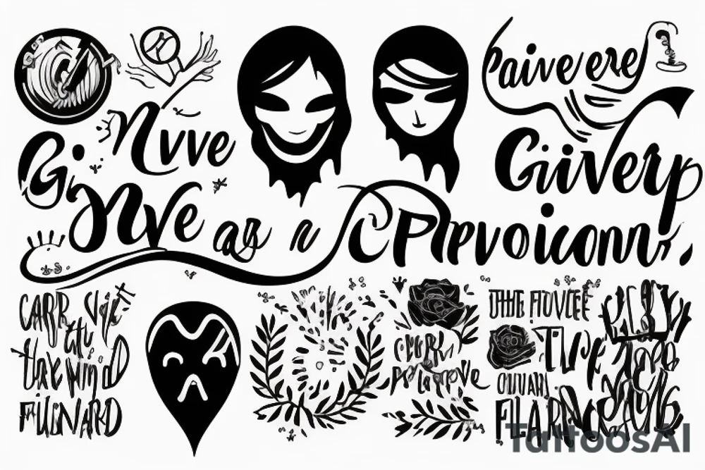 Never give up, persevere, resilience, always carry on, move forward tattoo idea
