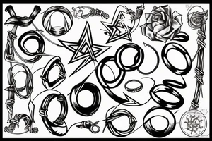Arrow with rings tattoo idea