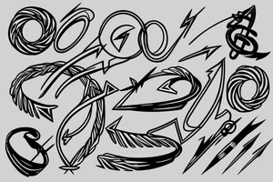 Arrow with rings tattoo idea