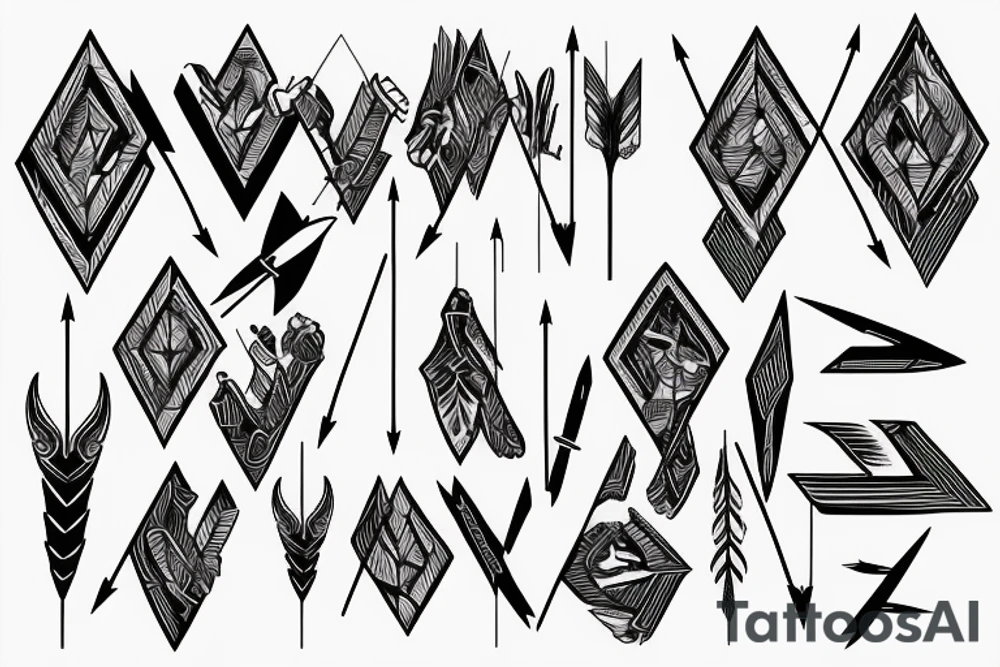 Arrow passing through bands tattoo idea
