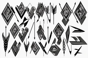 Arrow passing through bands tattoo idea