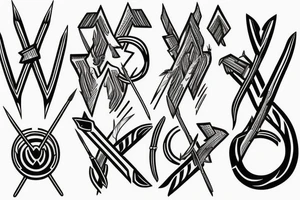 Arrow passing through bands tattoo idea