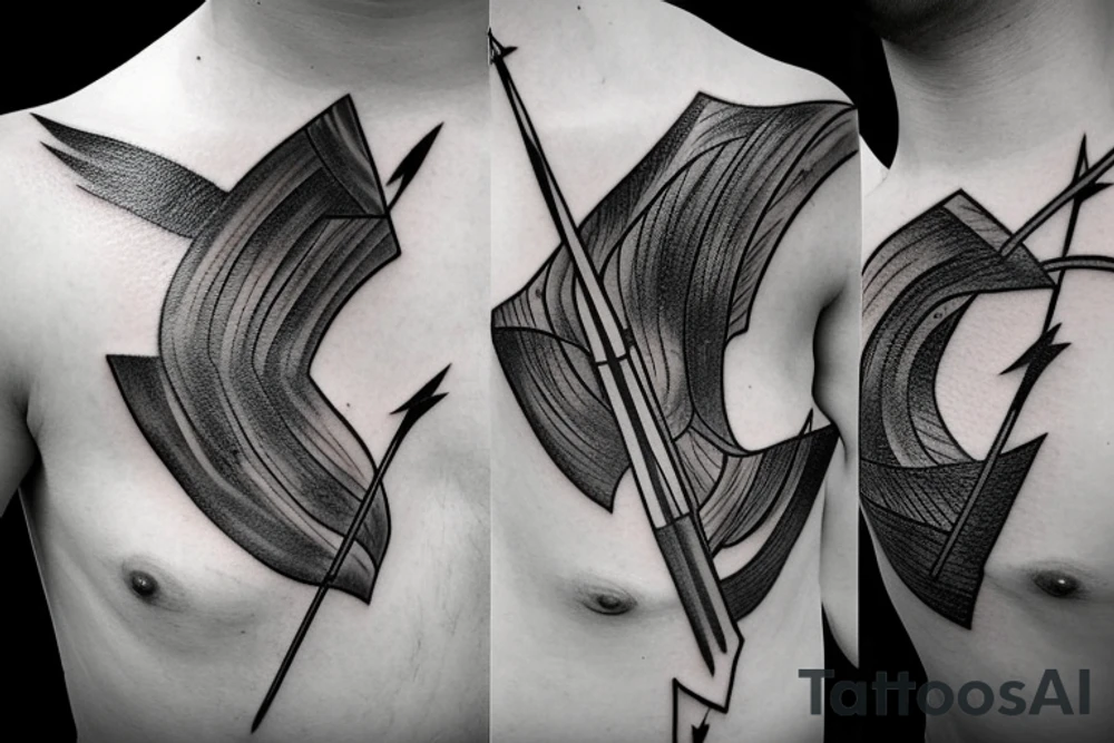 Arrow passing through bands tattoo idea