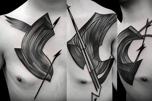 Arrow passing through bands tattoo idea
