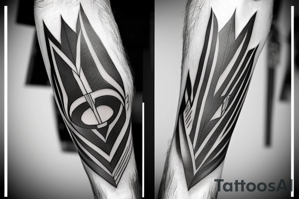 Arrow passing through bands tattoo idea