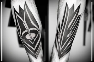 Arrow passing through bands tattoo idea