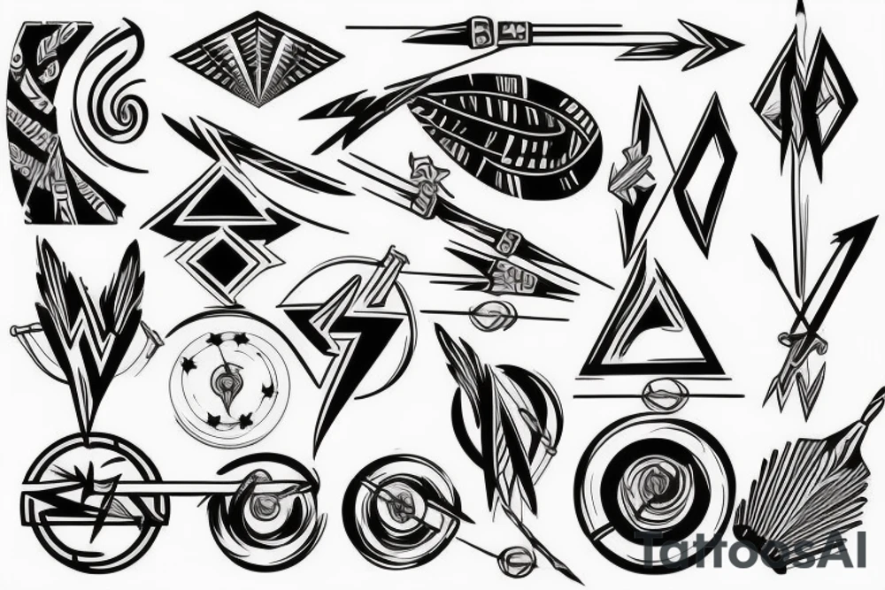 Arrow passing through bands tattoo idea
