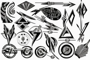 Arrow passing through bands tattoo idea