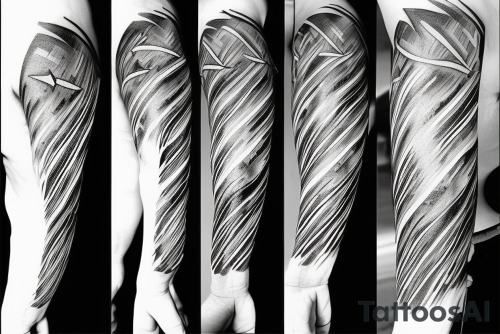Arrow passing through bands tattoo idea