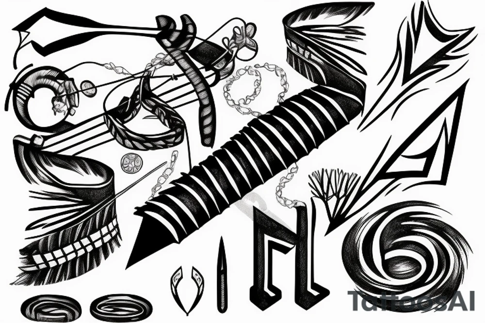 Arrow passing through bands tattoo idea