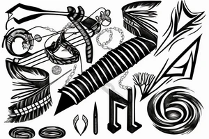 Arrow passing through bands tattoo idea