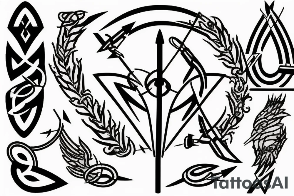 Arrow passing through bands tattoo idea