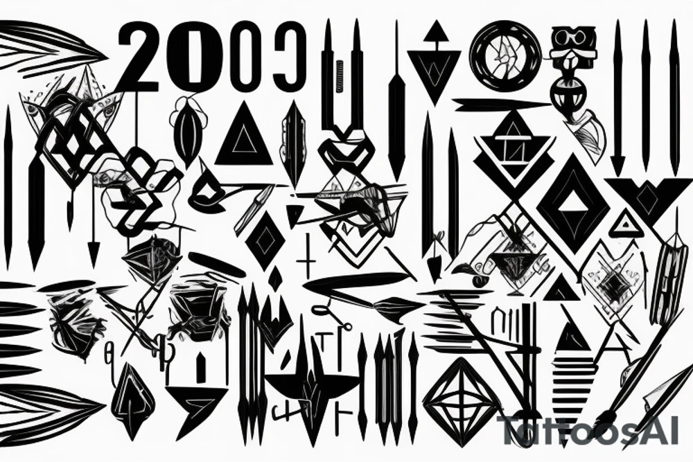 Arrow passing through bands tattoo idea