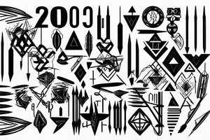 Arrow passing through bands tattoo idea