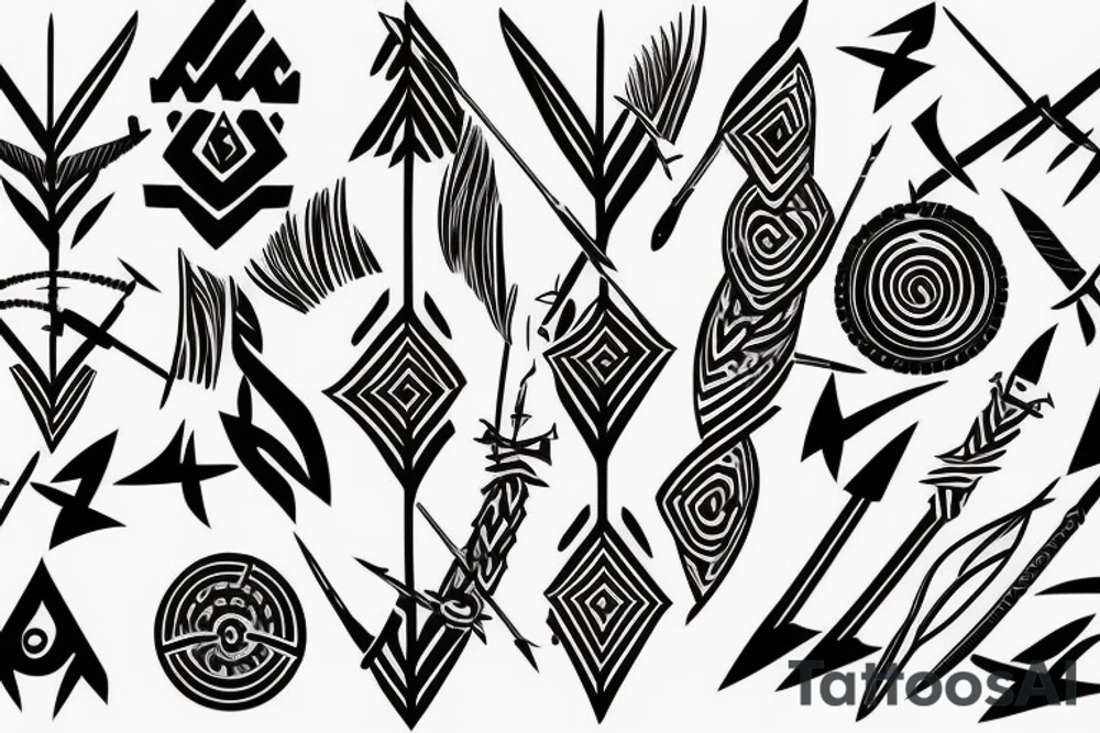 Arrow passing through bands tattoo idea