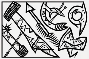 Arrow passing through bands tattoo idea