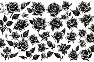 Roses with thorns and vines. tattoo idea