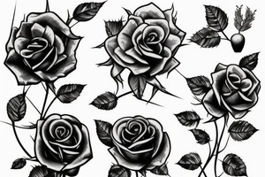 Roses with thorns and vines. tattoo idea