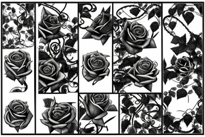 Rose garden with thorns and vines. tattoo idea
