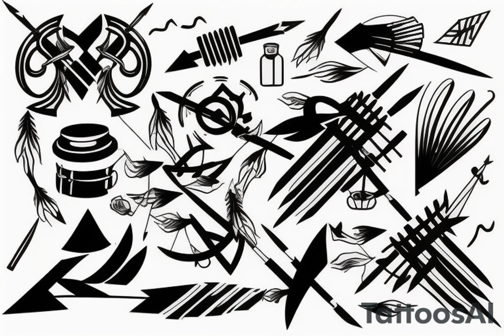 Arrow passing through bands tattoo idea