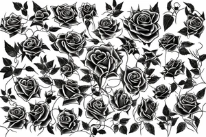 Rose garden with thorns and vines. tattoo idea