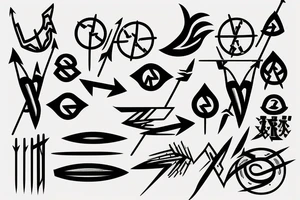 Arrow passing through bands tattoo idea