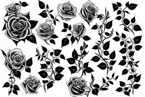 Rose garden with thorns and vines. tattoo idea