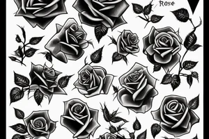 Rose garden with thorns and vines. tattoo idea