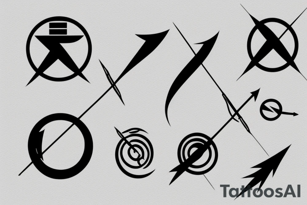 Arrow passing through bands tattoo idea
