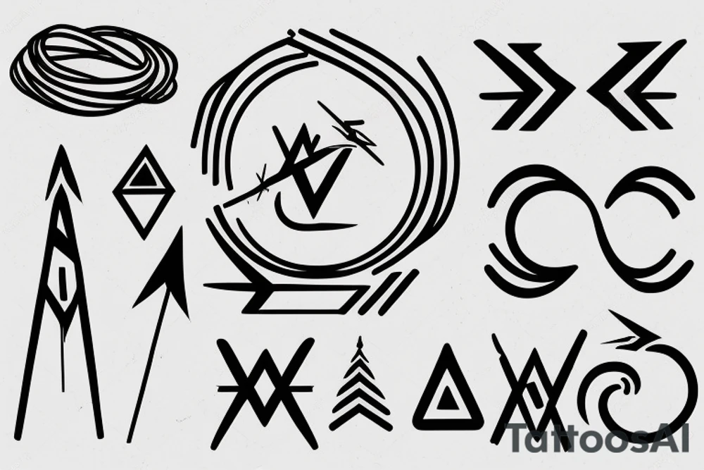 Arrow passing through bands tattoo idea
