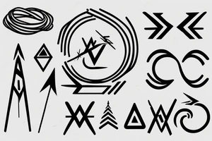 Arrow passing through bands tattoo idea
