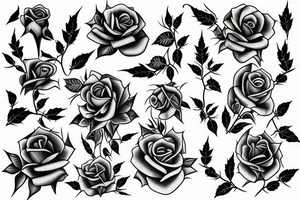 Rose garden with thorns and vines. tattoo idea