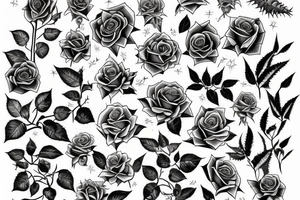 Rose garden with thorns and vines. tattoo idea