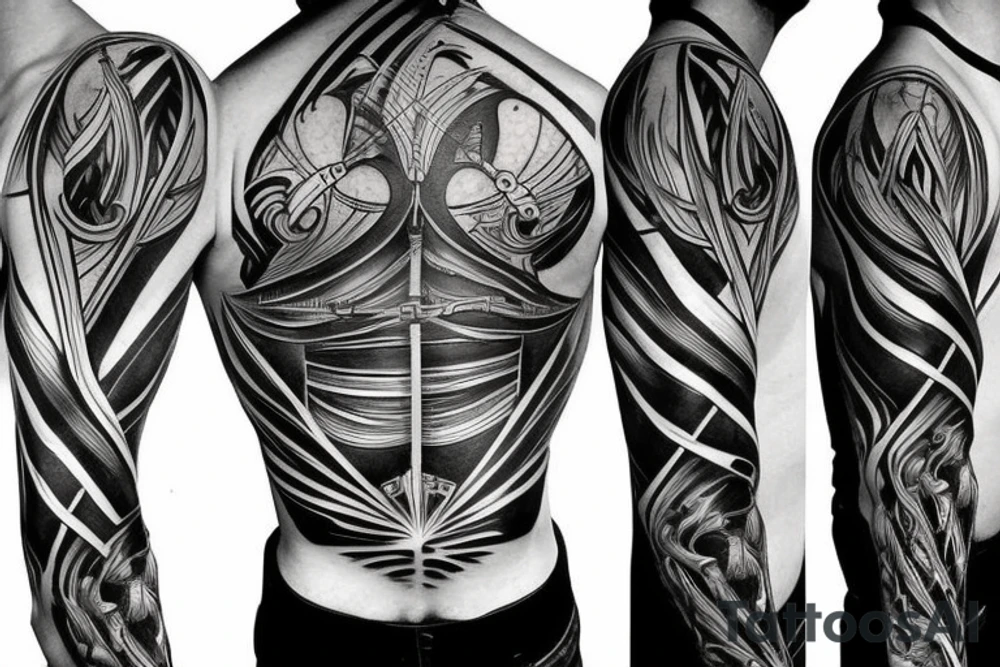 Arrow passing through bands tattoo idea