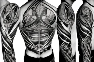 Arrow passing through bands tattoo idea