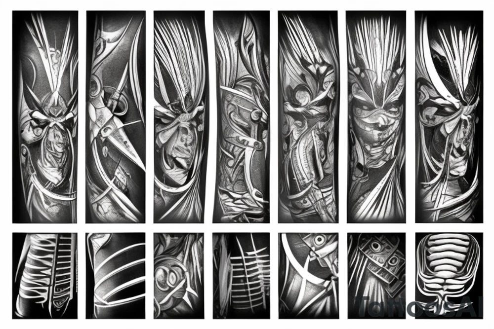 Arrow passing through bands tattoo idea