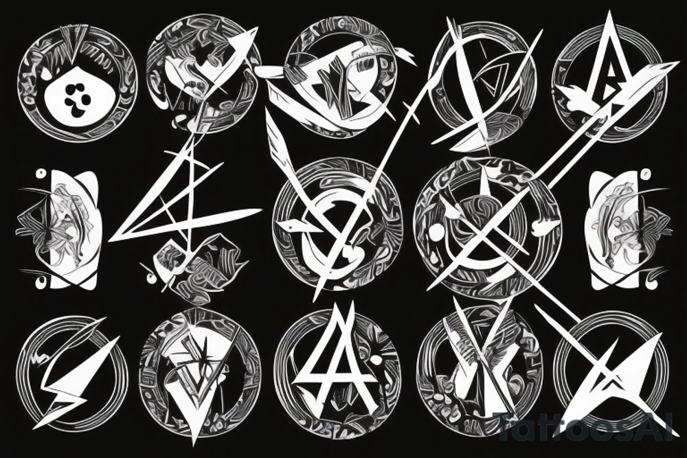 Arrow passing through bands tattoo idea