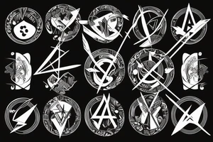 Arrow passing through bands tattoo idea