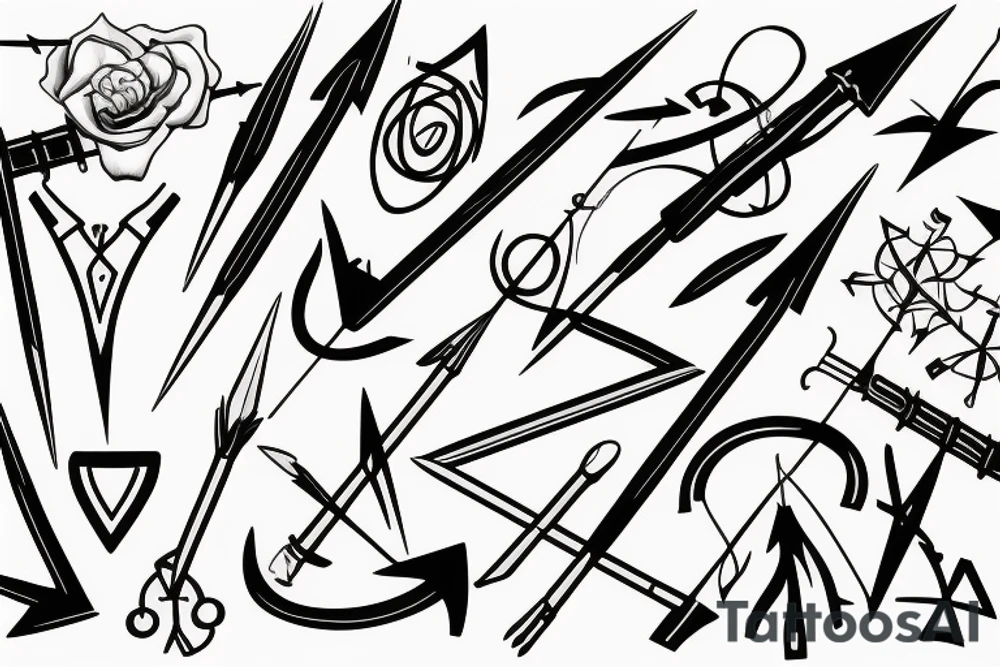 Arrow passing through bands tattoo idea